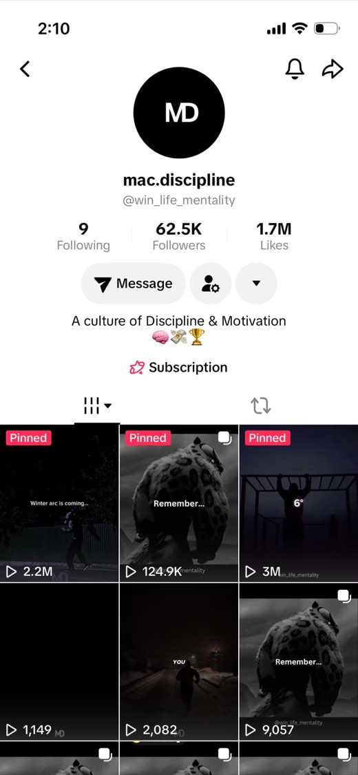 mac.discipline — real TikTok profile screenshot